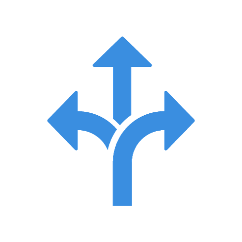 Pictogramme avec des flèches de plusieurs directions